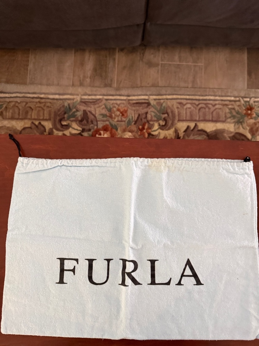 Furla White Dust Bag with Black Logo